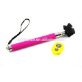 2015 caliente nuevo producto Autoestable extensible inalámbrico Handheld Monopod Selfie Stick con botón de obturador de bluetooth